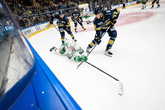 Rögles Oliver Tärnström mot HV71s Emil Andrae och Måns