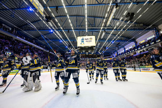 HV71s Niklas Hjalmarsson jublar med lagkamrater