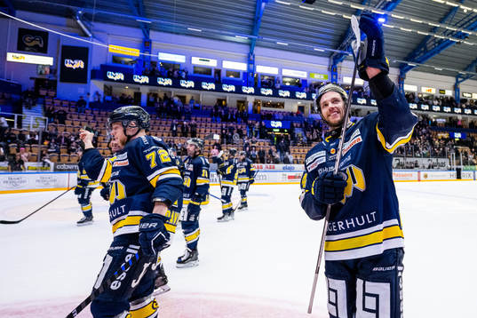 HV71s Jonathan Davidsson och Eric Martinsson jublar