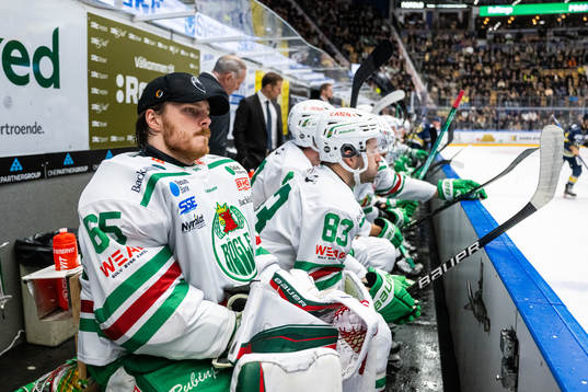 Rögles målvakt Christoffer Rifalk på bänken