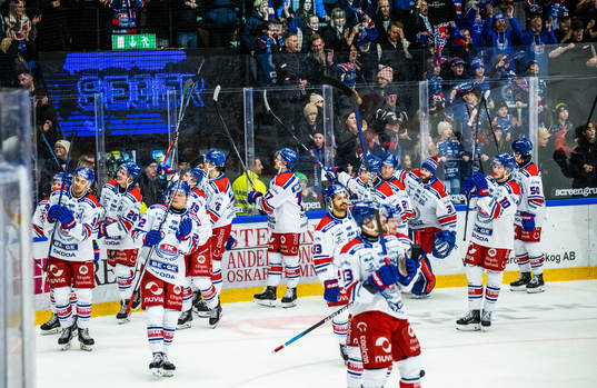 Oskarshamns spelare jublar