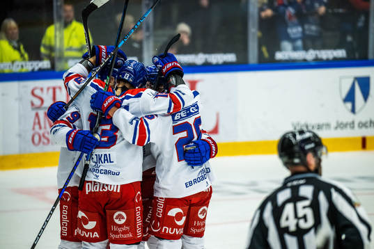 Oskarshamns spelare jublar