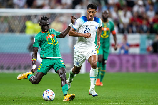 Pathe Ciss of Senegal and Jude Bellingham of England