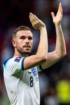 Jordan Henderson of England celebrates