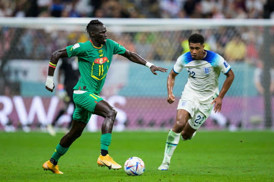 Pathe Ciss of Senegal and Jude Bellingham of England