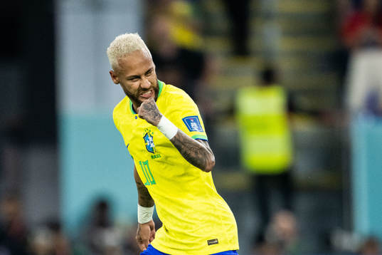 Neymar of Brazil celebrates