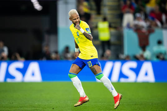 Neymar of Brazil celebrates