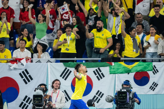 Lucas Paqueta of Brazil celebrates