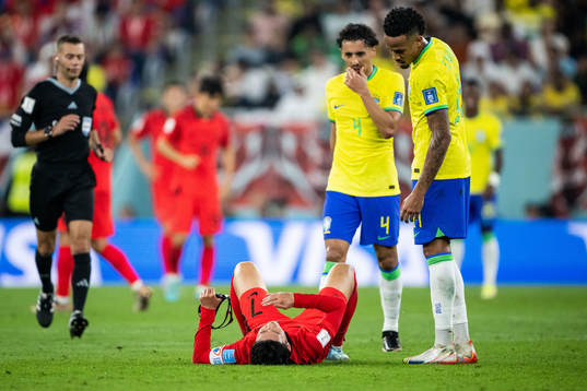 Heungmin Son of South Korea in pain