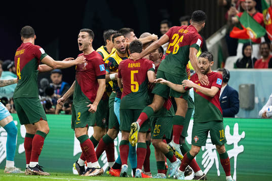 Pepe of Portugal celebrates with teammates