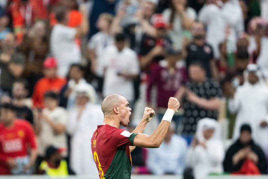 Pepe of Portugal celebrates