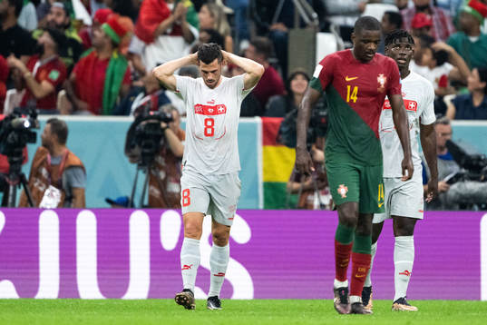 Remo Freuler of Switzerland looks dejected