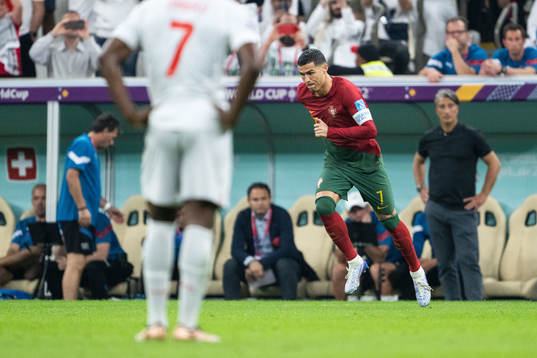 Cristiano Ronaldo of Portugal is substituted