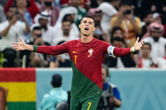 Cristiano Ronaldo of Portugal reacts