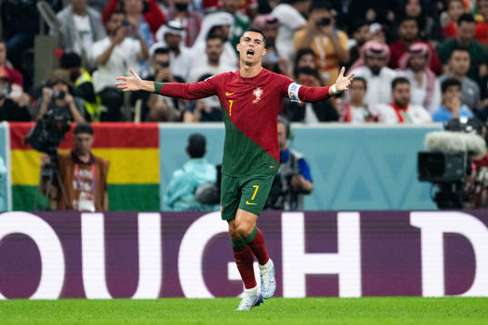 Cristiano Ronaldo of Portugal reacts