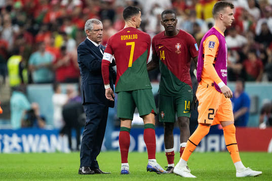 Head coach Fernando Santos and Cristiano Ronaldo of Portugal