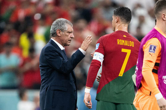Head coach Fernando Santos and Cristiano Ronaldo of Portugal