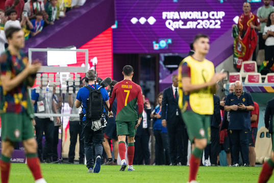 Cristiano Ronaldo of Portugal leaves the pitch