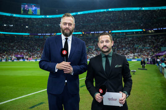 Swedish TV4 broadcast reporters Olof Lundh and Gusten