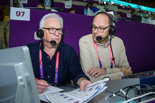 Swedish TV4 broadcast commentators Hans Backe and Lars