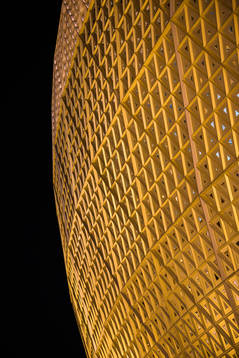 Exterior detail view of Lusail Stadium