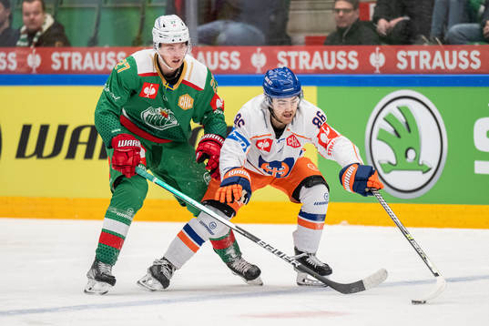 Linus Sjödin of Rögle and Philip Granath of Tappara