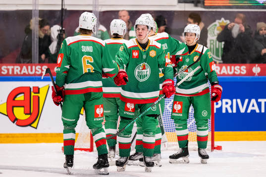 Oskar Pettersson of Rögle celebrate