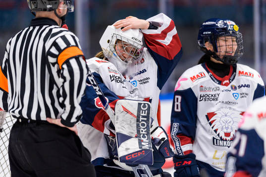 Linköpings målvakt Ebba Svensson Träff har ont
