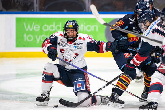 Linköpings Emma Pfeffer och Djurgårdens Julia Östlund