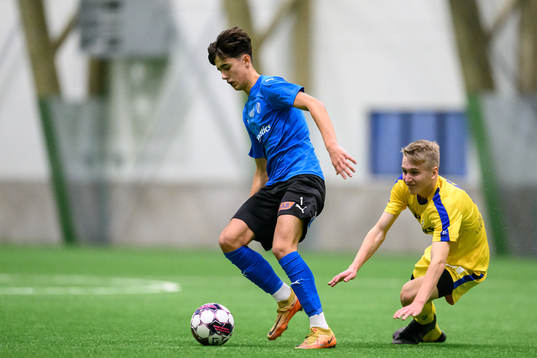 Halmstads Albin Hyseni och IFK Göteborgs Natanael Lunden