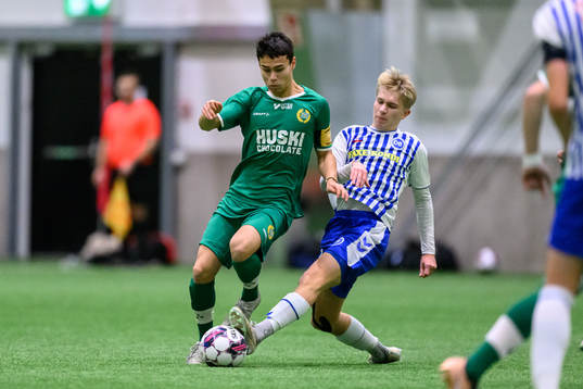 Hammarbys Liam Källman och Odenses Noah Lassen