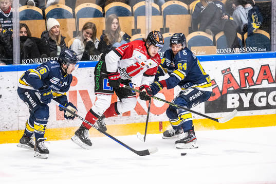 Örebros Leo Carlsson och HV71s Eric Martinsson och Joseph