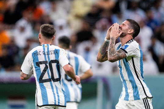 Rodrigo de Paul of Argentina looks dejected