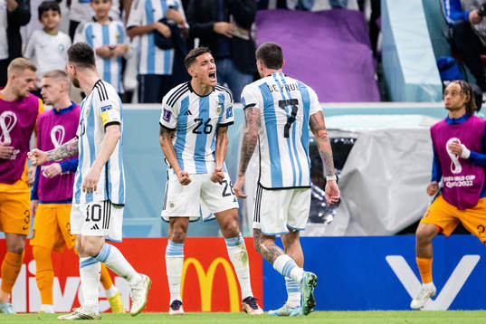 Nahuel Molina of Argentina celebrates