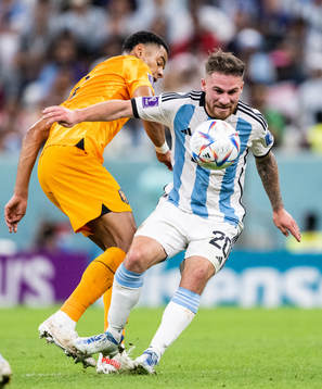 Cody Gakpo of Netherlands and Alexis Mac Allister of
