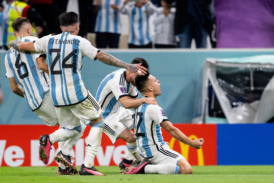 Lautaro Martinez of Argentina celebrates