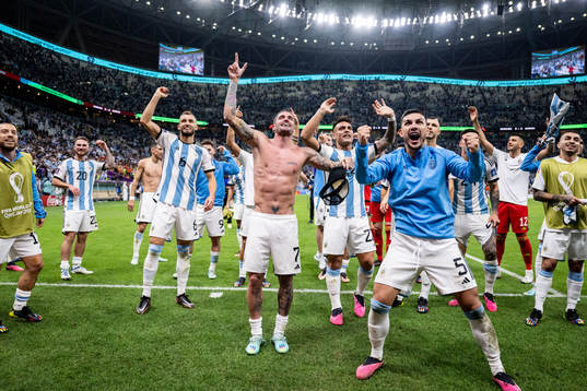 Rodrigo de Paul, Lautaro Martinez and Leandro Paredes of