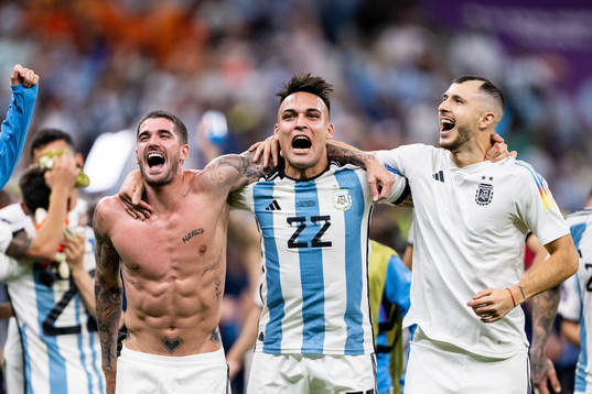 Rodrigo de Paul, Lautaro Martinez and Guido Rodriguez of
