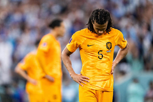 Nathan Ake of Netherlands looks dejected