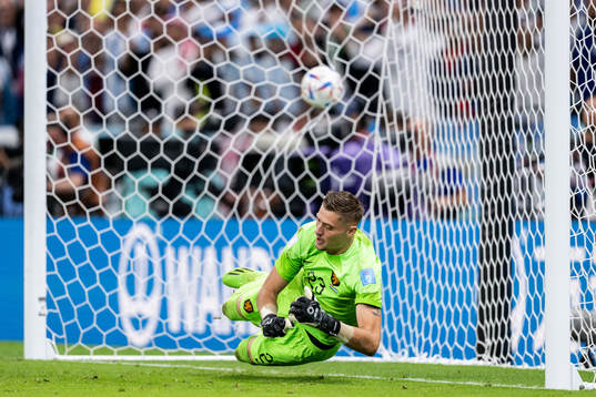 Lautaro Martinez of Argentina (not pictured) scores the