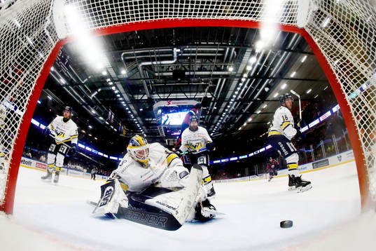 HV71s målvakt Jonas Gunnarsson deppar
