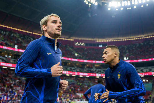 Antoine Griezmann and Kylian Mbappe of France