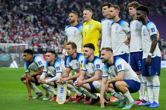 The starting eleven of England