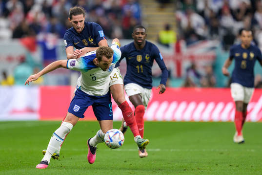 Adrien Rabiot of France and Harry Kane of England