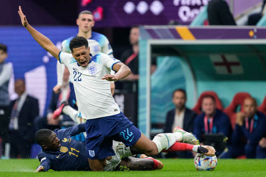 Ousmane Dembele of France and Jude Bellingham of England