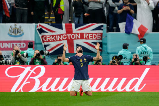 Olivier Giroud of France celebrates
