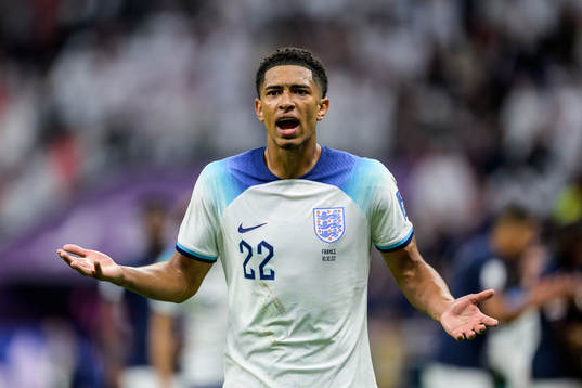 Jude Bellingham of England reacts