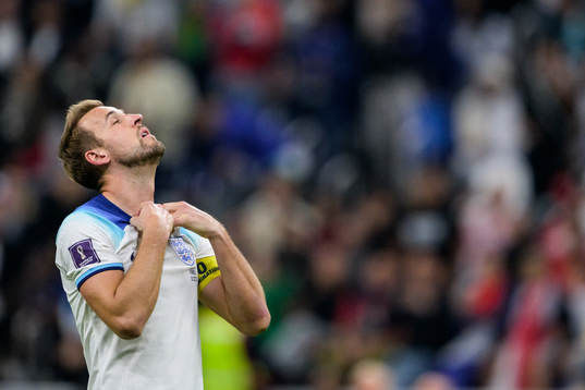 Harry Kane of England looks dejected