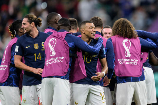 Kylian Mbappe of France celebrates