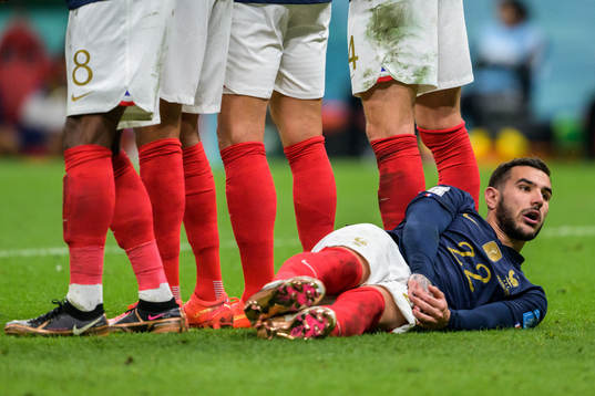 Theo Hernandez of France lying down